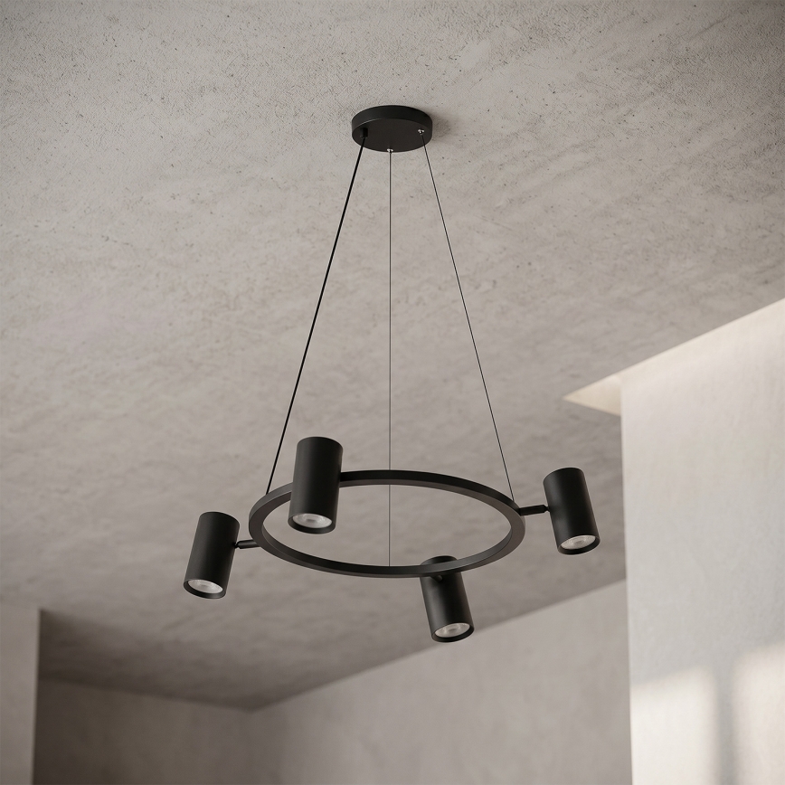 Brilagi - LED RGBW luster s mogućnošću prigušivanja na sajli SELE 4xGU10/6,5W/230V 2700-6500K crna