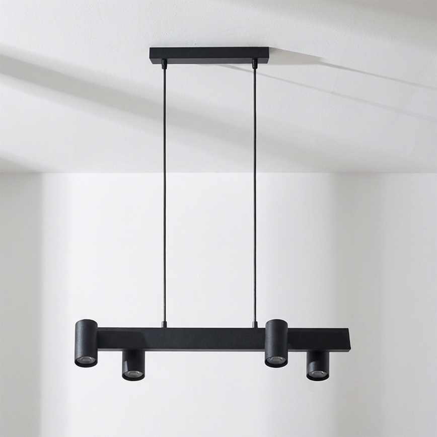 Brilagi - LED RGBW s mogućnošću prigušivanja, viseći luster na sajli SELE 4xGU10/6,5W/230V 2700-6500K crna