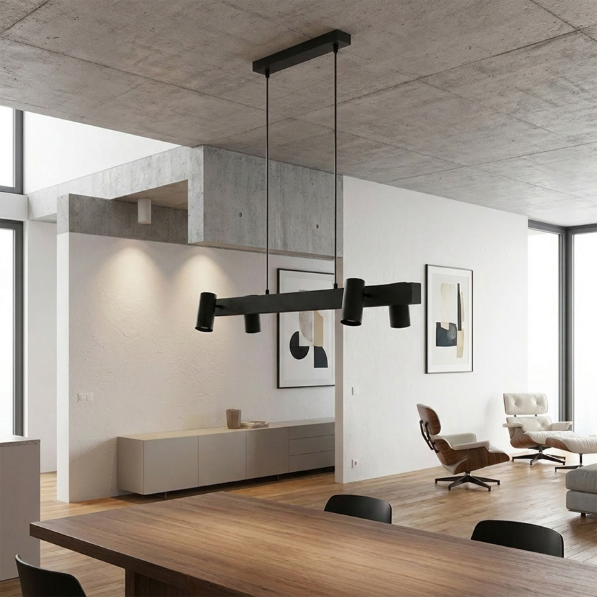 Brilagi - LED RGBW s mogućnošću prigušivanja, viseći luster na sajli SELE 4xGU10/6,5W/230V 2700-6500K crna