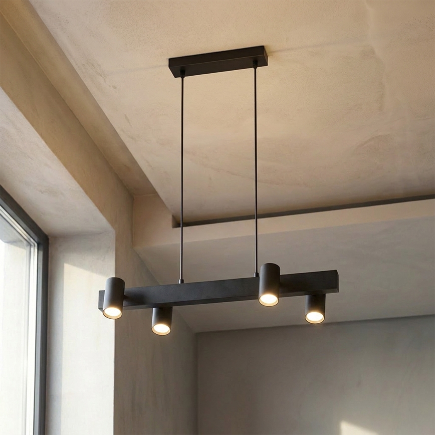 Brilagi - LED RGBW s mogućnošću prigušivanja, viseći luster na sajli SELE 4xGU10/6,5W/230V 2700-6500K crna