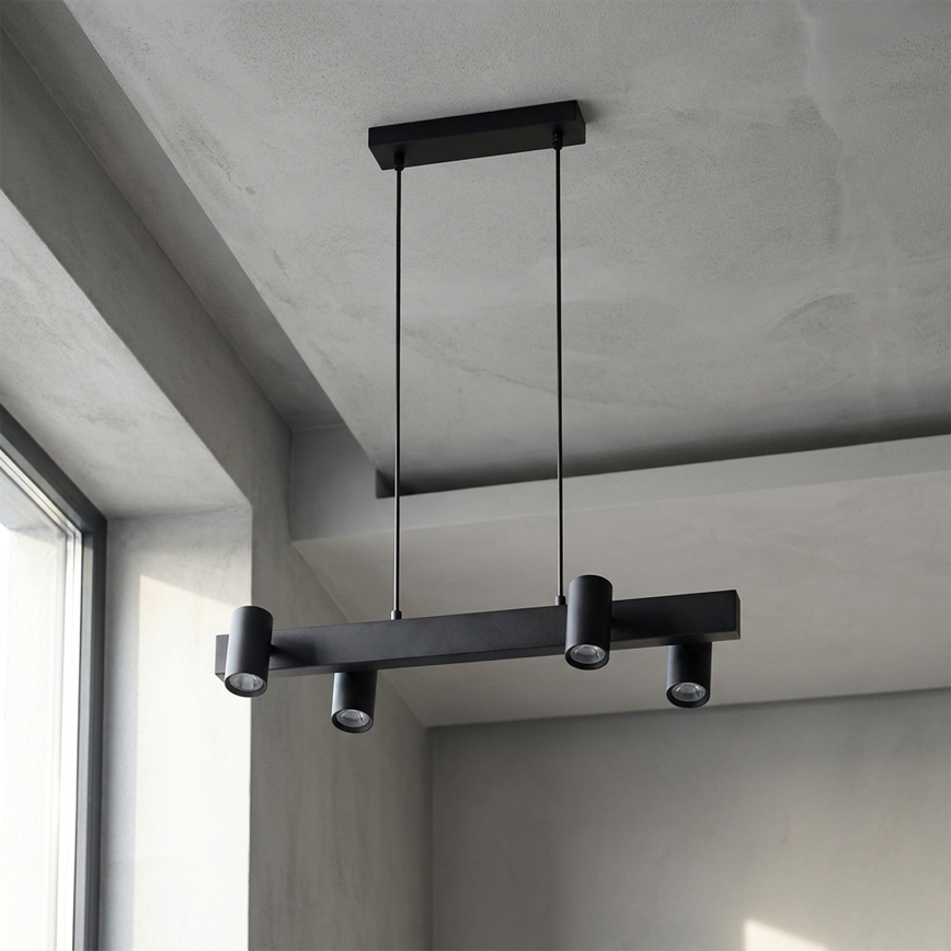 Brilagi - LED RGBW s mogućnošću prigušivanja, viseći luster na sajli SELE 4xGU10/6,5W/230V 2700-6500K crna