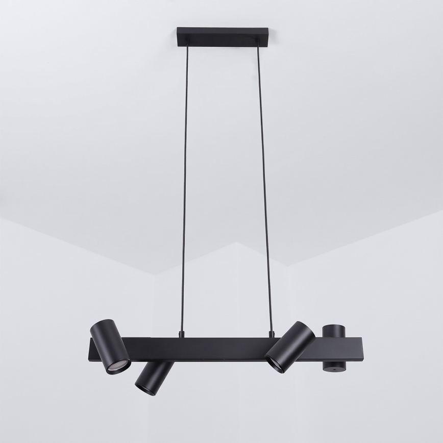 Brilagi - LED RGBW s mogućnošću prigušivanja, viseći luster na sajli SELE 4xGU10/6,5W/230V 2700-6500K crna