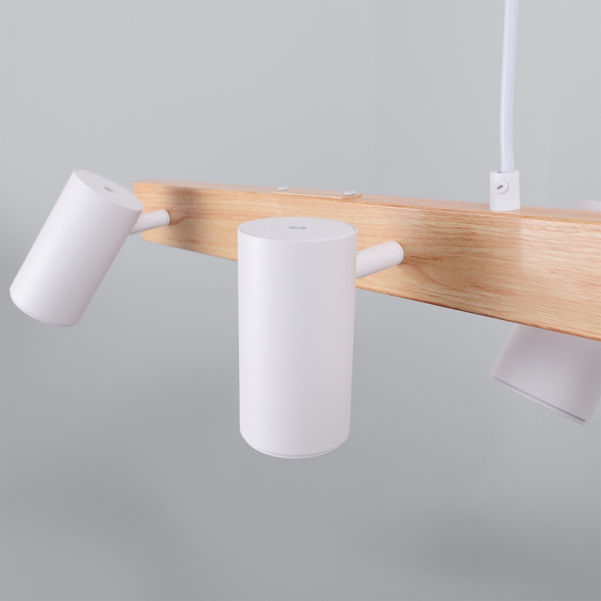 Brilagi - LED RGBW prigušivi luster na sajli SELE 6xGU10/6,5W/230V 2700-6500K bijela/dekor hrasta + daljinski upravljač