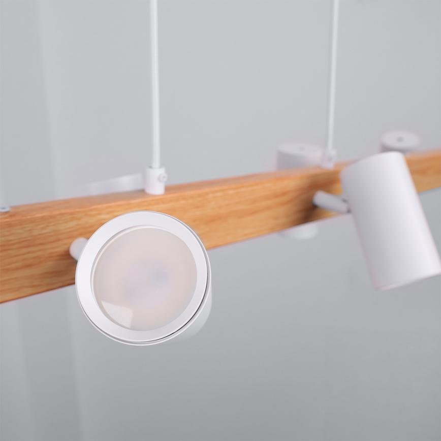 Brilagi - LED RGBW prigušivi luster na sajli SELE 6xGU10/6,5W/230V 2700-6500K bijela/dekor hrasta + daljinski upravljač
