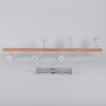 Brilagi - LED RGBW prigušivi luster na sajli SELE 6xGU10/6,5W/230V 2700-6500K bijela/dekor hrasta + daljinski upravljač
