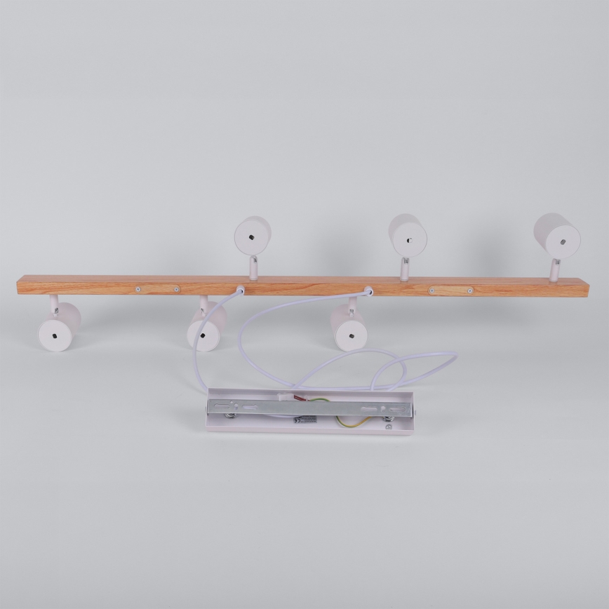 Brilagi - LED RGBW prigušivi luster na sajli SELE 6xGU10/6,5W/230V 2700-6500K bijela/dekor hrasta + daljinski upravljač