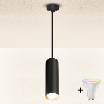Brilagi - LED RGBW luster na sajli SELE s mogućnošću prigušivanja 1xGU10/4,8W/230V 3000K crna/zlatna + daljinski upravljač