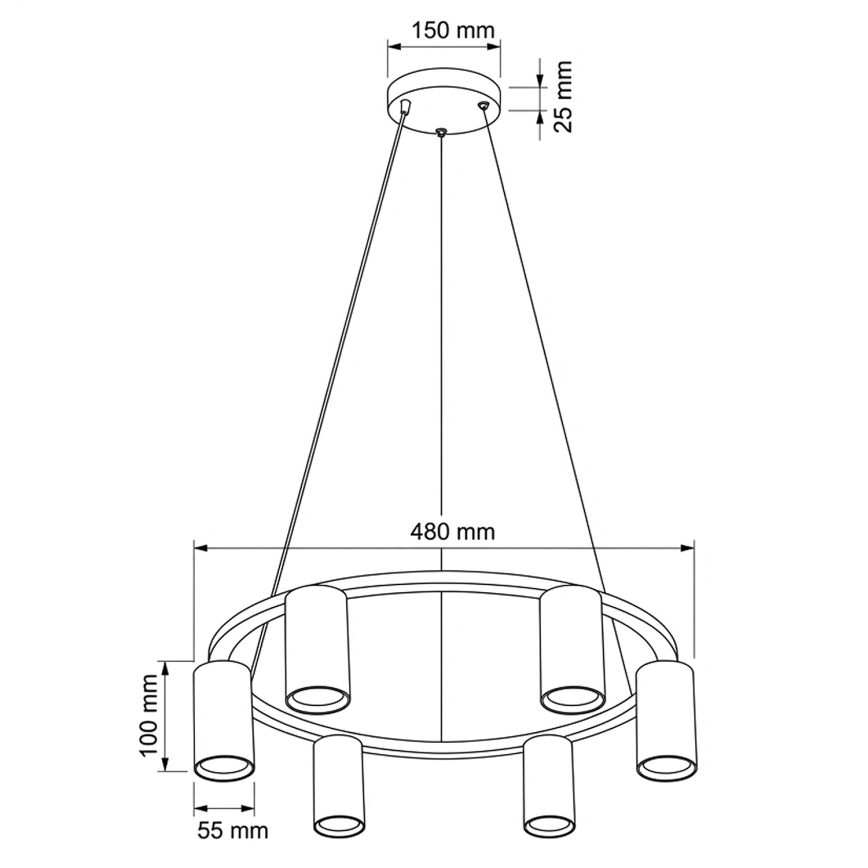 Brilagi - LED RGBW luster na sajli SELE 6xGU10/6,5W/230V 2700-6500K crna + daljinski upravljač s mogućnošću prigušivanja