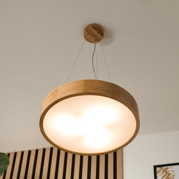 Brilagi - LED RGBW luster na užetu CARVALHO s mogućnošću prigušivanja 3xE27/15W/230V 2700-6500K Wi-Fi hrast promjer 47,5 cm