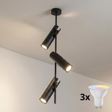 Brilagi - LED RGBW luster s mogućnošću prigušivanja na stalku BRANCH 3xGU10/6,5W/230V 2700-6500K crna
