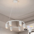 Brilagi - LED RGBW prigušiv luster na sajli SELE 6xGU10/6,5W/230V 2700-6500K bijela + daljinski upravljač