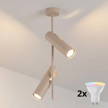 Brilagi - LED RGBW prigušiv luster na stalku BRANCH 2xGU10/6,5W/230V 2700-6500K bež