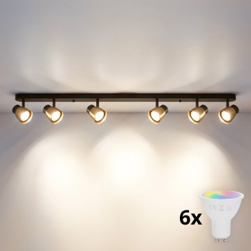 Brilagi - LED RGBW prigušiva reflektorska svjetiljka NUGGET 6xGU10/6,5W/230V 2700-6500K Wi-Fi crna/zlatna