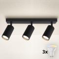 Brilagi - LED RGBW prigušiva spot svjetiljka SELE MODERN 3xGU10/4,8W/230V 3000K crna + daljinski upravljač