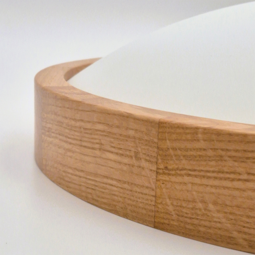 Brilagi - LED RGBW prigušivo stropno svjetlo CARVALHO SLIM 2xE27/9W/230V 2700-6500K Wi-Fi hrast, promjer 37 cm