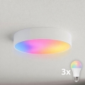 BRILAGI - LED RGBW prigušiva stropna svjetiljka CLARE 3xE27/12W/230V 2700-6500K promjer 40 cm bijela