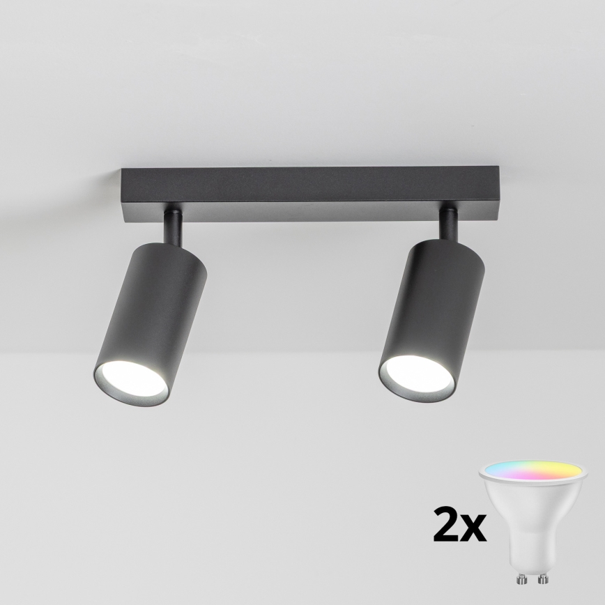 Brilagi - LED RGBW prigušiva svjetiljka SELE 2xGU10/6,5W/230V 2700-6500K crna