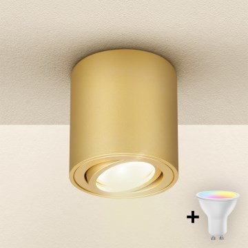 Brilagi - LED RGBW prigušiva točkasta svjetiljka MIA 1xGU10/4,8W/230V 3000K 84x80 mm zlatna + daljinski upravljač