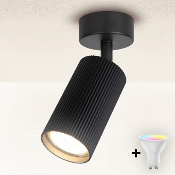 Brilagi - LED RGBW prigušiva točkasta svjetiljka SELE MODERN 1xGU10/4,8W/230V 3000K crna + daljinski upravljač