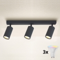 Brilagi - LED RGBW prigušiva ugradna svjetiljka SELE 3xGU10/4,8W/230V 3000K antracitna + daljinski upravljač
