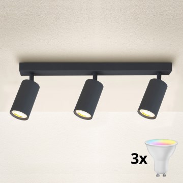 Brilagi - LED RGBW prigušiva ugradna svjetiljka SELE 3xGU10/6W/230V 3000K antracitna + daljinski upravljač