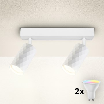 Brilagi - LED RGBW prigušiva ugradna svjetiljka SELE DIAMANT 2xGU10/6W/230V 3000K bijela + daljinski upravljač