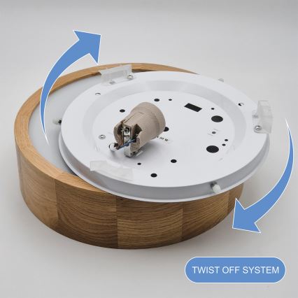 Brilagi - CARVALHO LED RGBW prigušivo stropno svjetlo 1xE27/15W/230V 2700-6500K Wi-Fi hrast prom. 27,5 cm