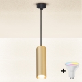 Brilagi - LED RGBW prigušivi luster na sajli SELE 1xGU10/4,8W/230V 3000K crna/zlatna + daljinski upravljač