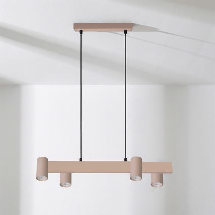 Brilagi - LED RGBW luster s prigušivanjem na sajli SELE 4xGU10/6,5W/230V 2700-6500K bež