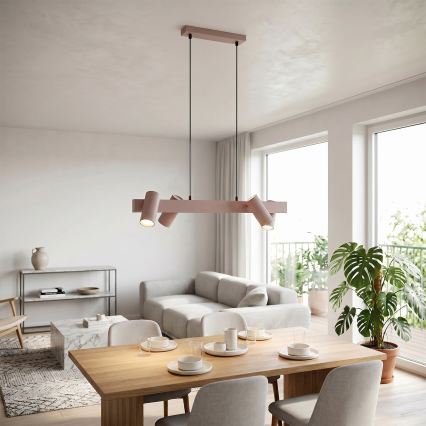 Brilagi - LED RGBW luster s prigušivanjem na sajli SELE 4xGU10/6,5W/230V 2700-6500K bež