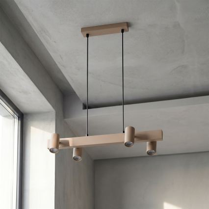 Brilagi - LED RGBW luster s prigušivanjem na sajli SELE 4xGU10/6,5W/230V 2700-6500K bež