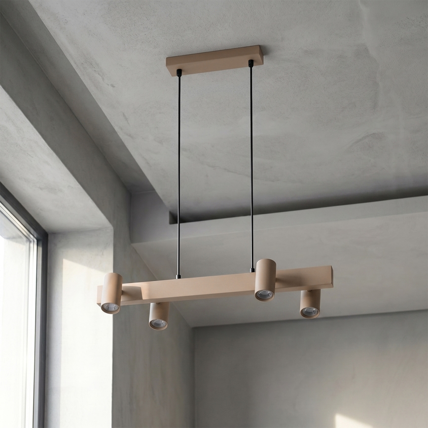 Brilagi - LED RGBW luster s prigušivanjem na sajli SELE 4xGU10/6,5W/230V 2700-6500K bež