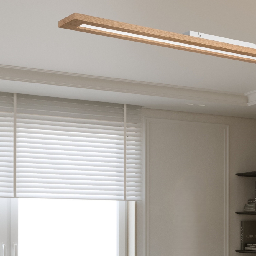 Brilagi - LED RGBW Prigušivi panel WOODY FRAME LED/34W/230V 11,5x123 cm 2700-6500K hrast + daljinski upravljač