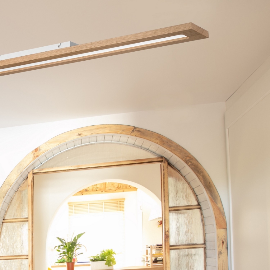 Brilagi - LED RGBW Prigušivi panel WOODY FRAME LED/34W/230V 11,5x123 cm 2700-6500K hrast + daljinski upravljač