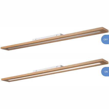 Brilagi - LED RGBW Prigušivi panel WOODY FRAME LED/34W/230V 11,5x123 cm 2700-6500K hrast + daljinski upravljač