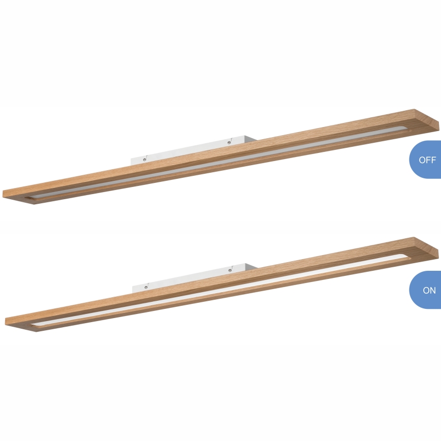 Brilagi - LED RGBW Prigušivi panel WOODY FRAME LED/34W/230V 11,5x123 cm 2700-6500K hrast + daljinski upravljač