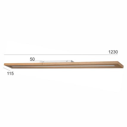 Brilagi - LED RGBW Prigušivi panel WOODY FRAME LED/34W/230V 11,5x123 cm 2700-6500K hrast + daljinski upravljač