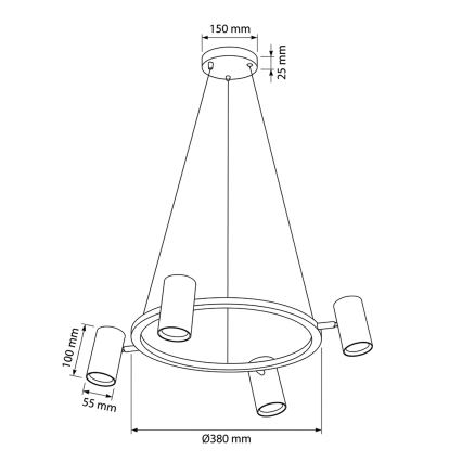 Brilagi - LED RGBW luster s prigušivanjem na sajli SELE 4xGU10/6,5W/230V 2700-6500K bijela