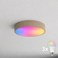 BRILAGI - LED RGBW prigušivo kupaonsko stropno svjetlo CLARE 3xE27/12W/230V 2700-6500K Ø 40 cm IP54 bež
