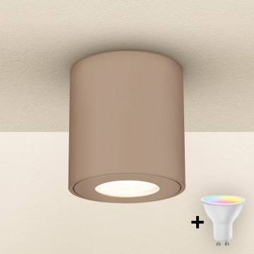 Brilagi - LED RGBW prigušivo kupaonsko svjetlo MIA 1xGU10/4,8W/230V 3000K 84x80 mm bež IP54 + daljinski upravljač