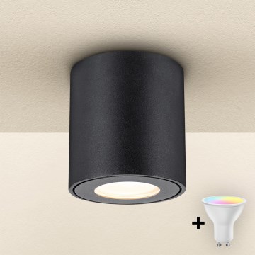 Brilagi - LED RGBW prigušivo kupaonsko svjetlo MIA 1xGU10/4,8W/230V 3000K 84x80 mm crne boje IP54 + daljinski upravljač