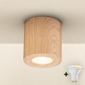 Brilagi - LED RGBW prigušivo kupaonsko svjetlo MIA 1xGU10/4,8W/230V 3000K 84x80 mm u dekoru hrasta IP44 + daljinski upravljač