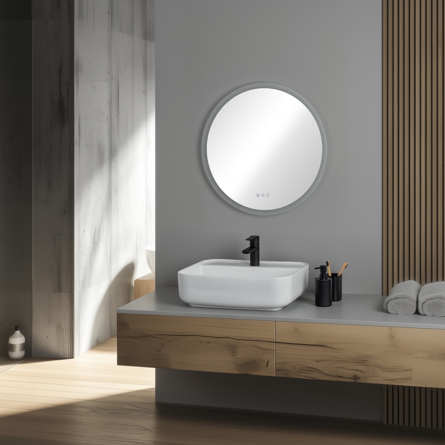 Brilagi - LED RGBW Grijano ogledalo za kupaonicu CLARA PRO LED/18,5W/230V Ø 60 cm IP44 CRI 90 s mogućnošću prigušivanja + CCT