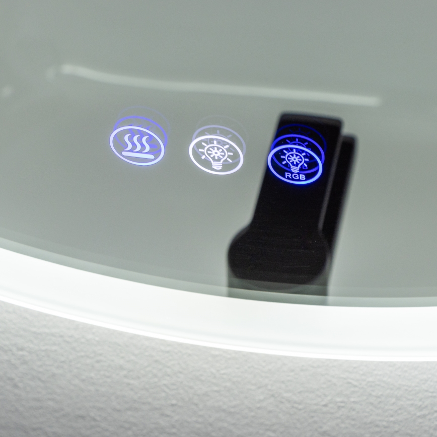 Brilagi - LED RGBW Grijano ogledalo za kupaonicu CLARA PRO LED/18,5W/230V Ø 60 cm IP44 CRI 90 s mogućnošću prigušivanja + CCT