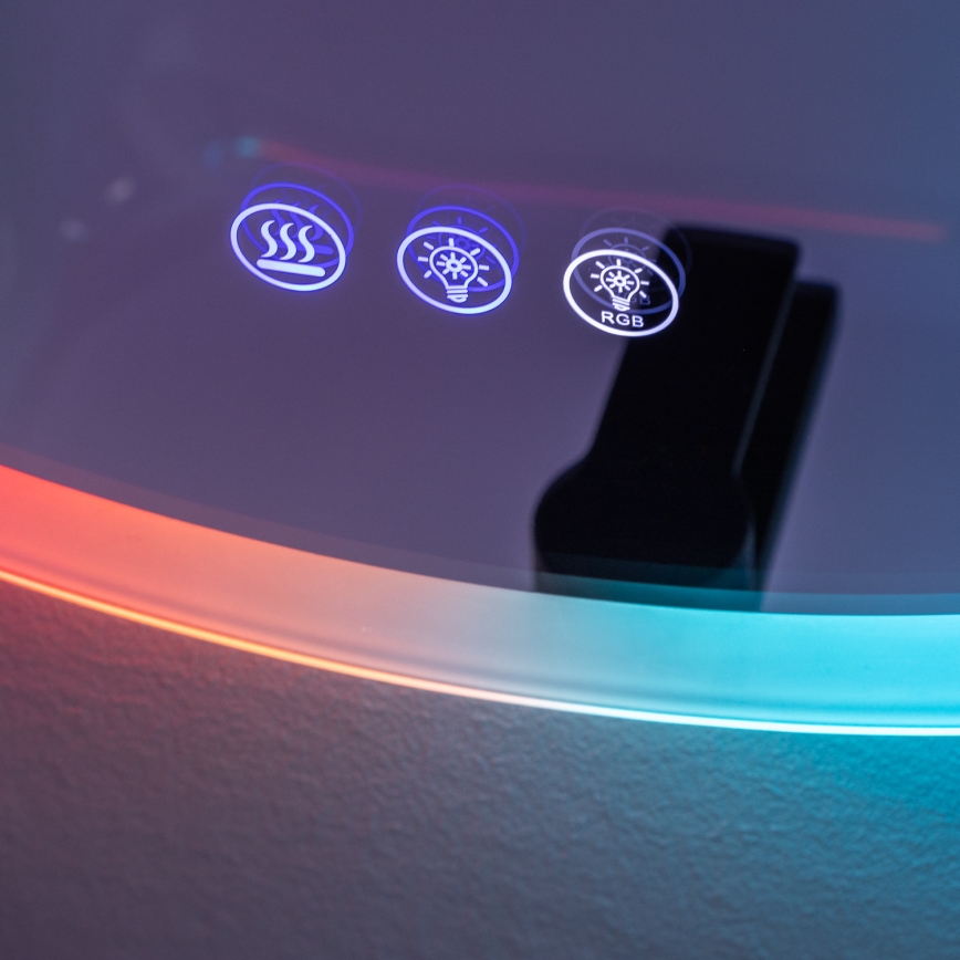 Brilagi - LED RGBW Grijano ogledalo za kupaonicu CLARA PRO LED/18,5W/230V Ø 60 cm IP44 CRI 90 s mogućnošću prigušivanja + CCT