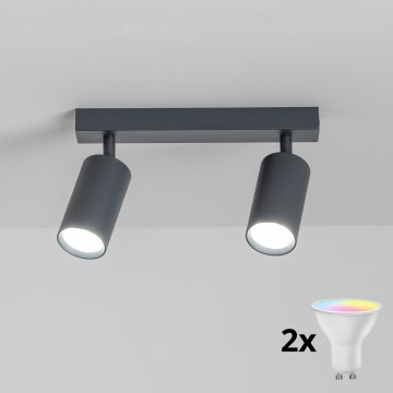 Brilagi - LED RGBW prigušivo spot svjetlo SELE 2xGU10/4,8W/230V 3000K antracit + daljinski upravljač