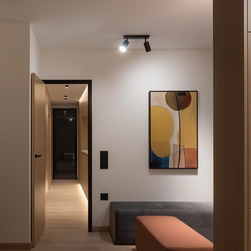 Brilagi - LED RGBW prigušivo ugradno svjetlo SELE 2xGU10/4,8W/230V 3000K crno/zlatno + daljinski upravljač