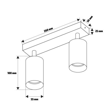 Brilagi - LED RGBW prigušivo ugradno svjetlo SELE 2xGU10/6W/230V 3000K crno/zlatno + daljinski upravljač