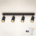 Brilagi - LED RGBW prigušivo spot svjetlo SELE 4xGU10/4,8W/230V 3000K crna/zlatna + daljinski upravljač