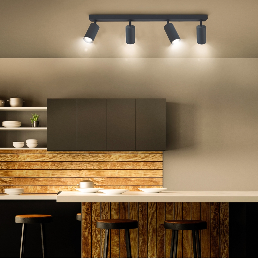 Brilagi - LED RGBW ugradna spot svjetiljka SELE, s mogućnošću prigušivanja, 4xGU10/6W/230V 3000K, antracit + daljinski upravljač